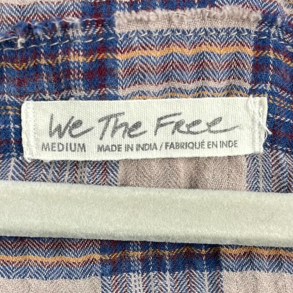 Free People We The Free M Jessie Plaid Top Grey Combo OB1355779 - Picture 4 of 7